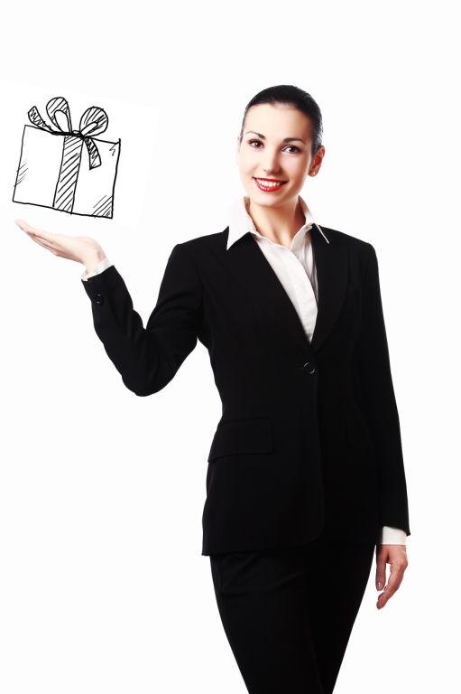 Woman presenting gift